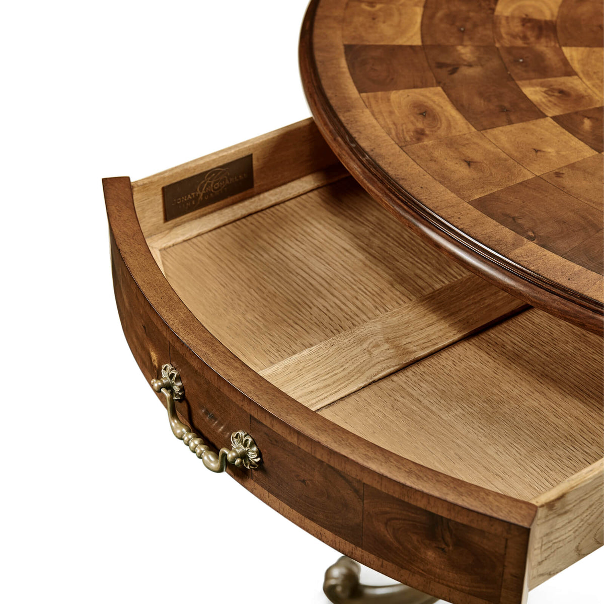 Oyster Round Table on Brass Base