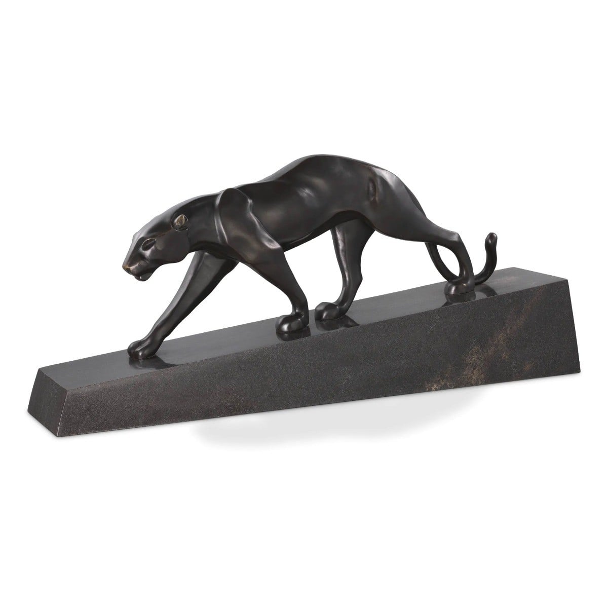Bronze Pantherae on Marble Base