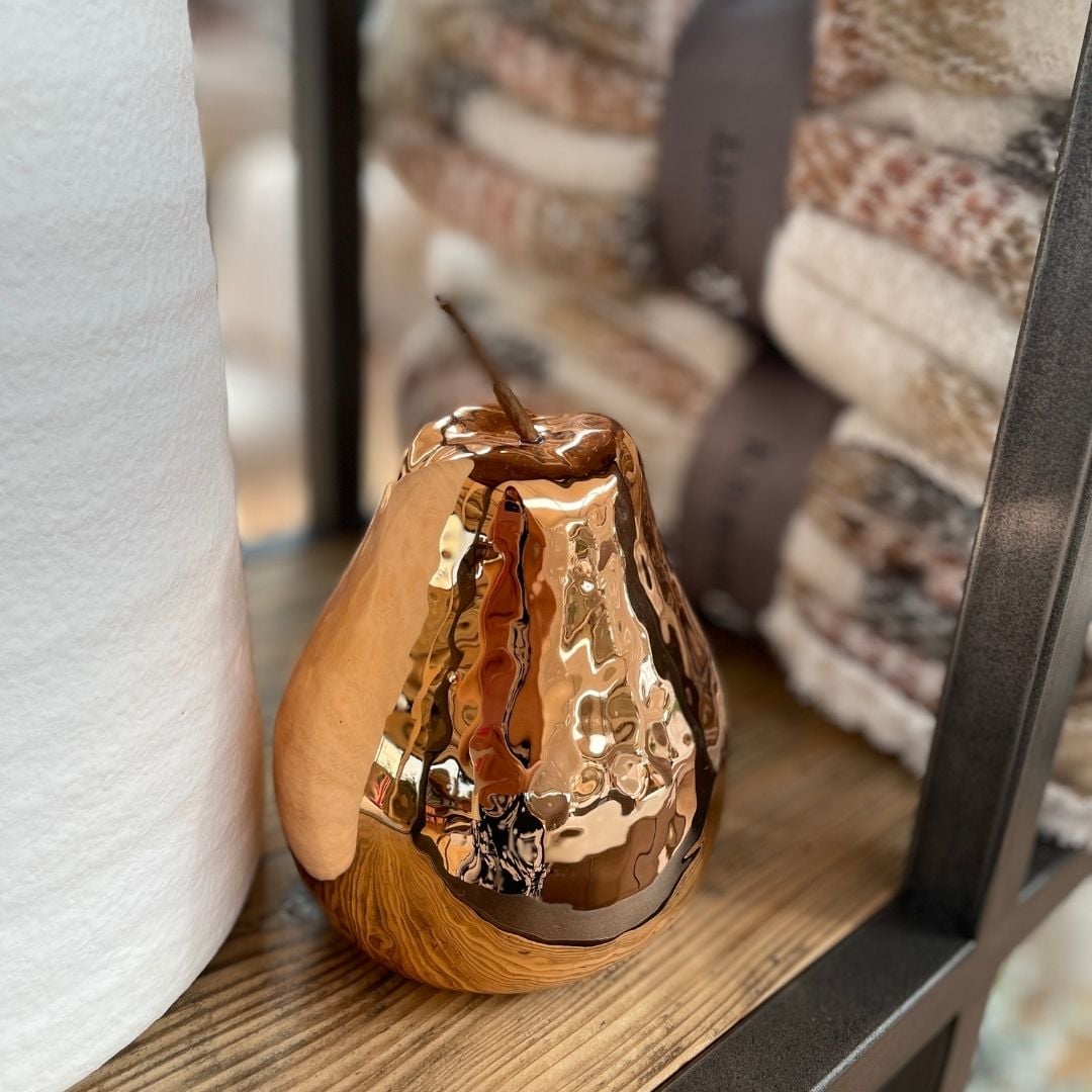 Copper Ceramic Pear Decoration