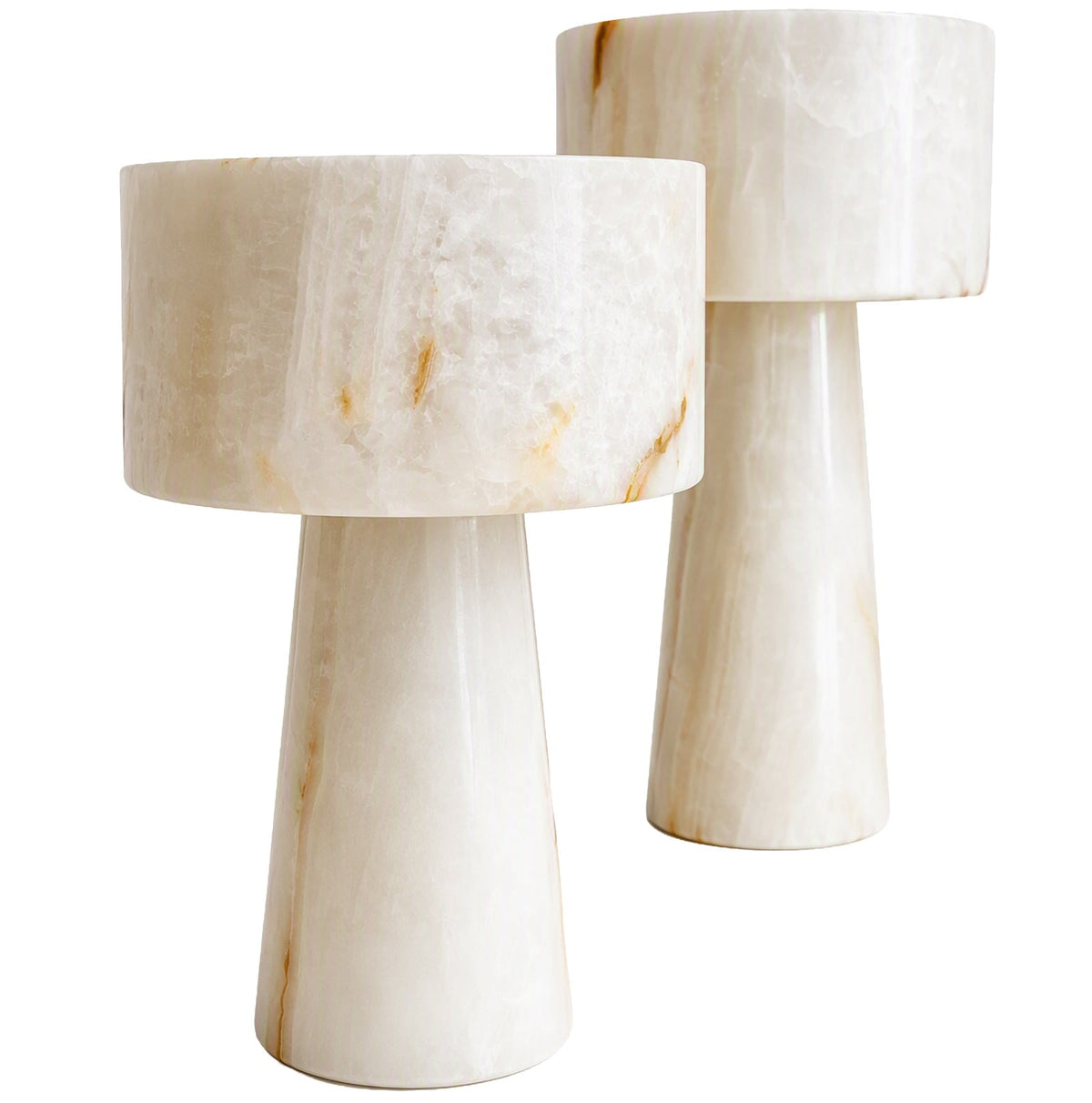 Graham Pedestal Bowl in White Jade Marble - Small