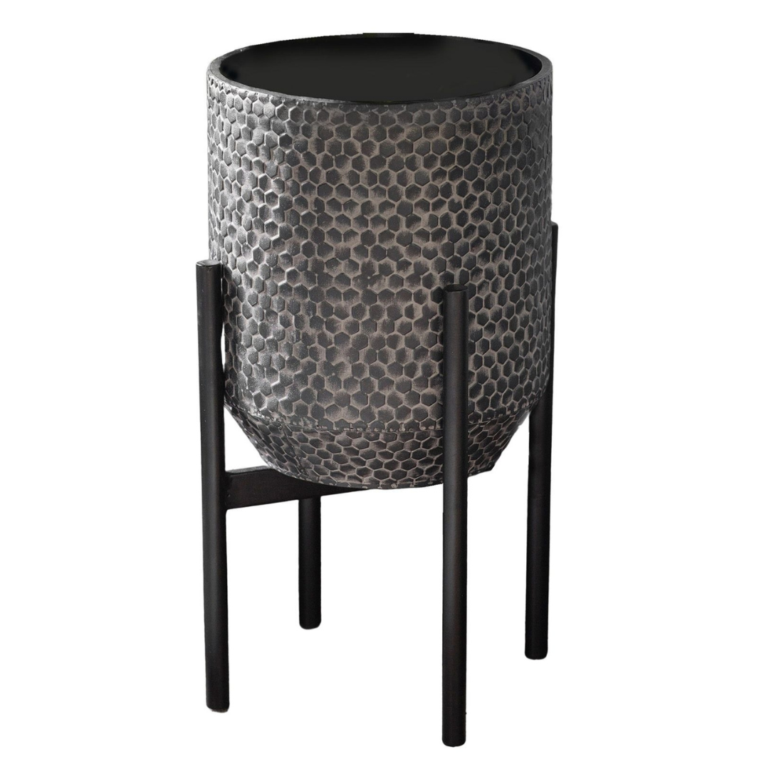 Emerson Plant Stand in Black Metal - Small