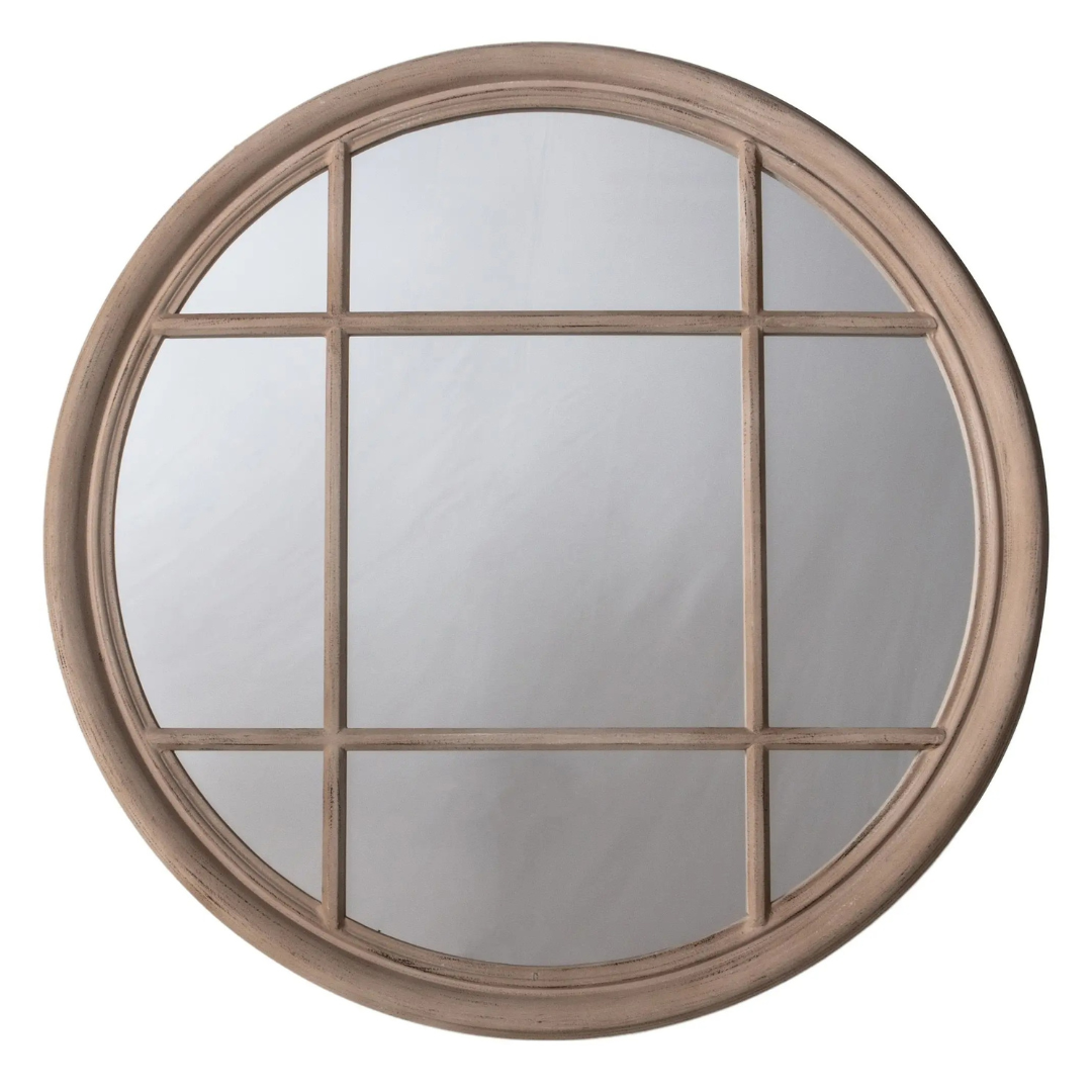 Springvale Round Window Mirror in Clay