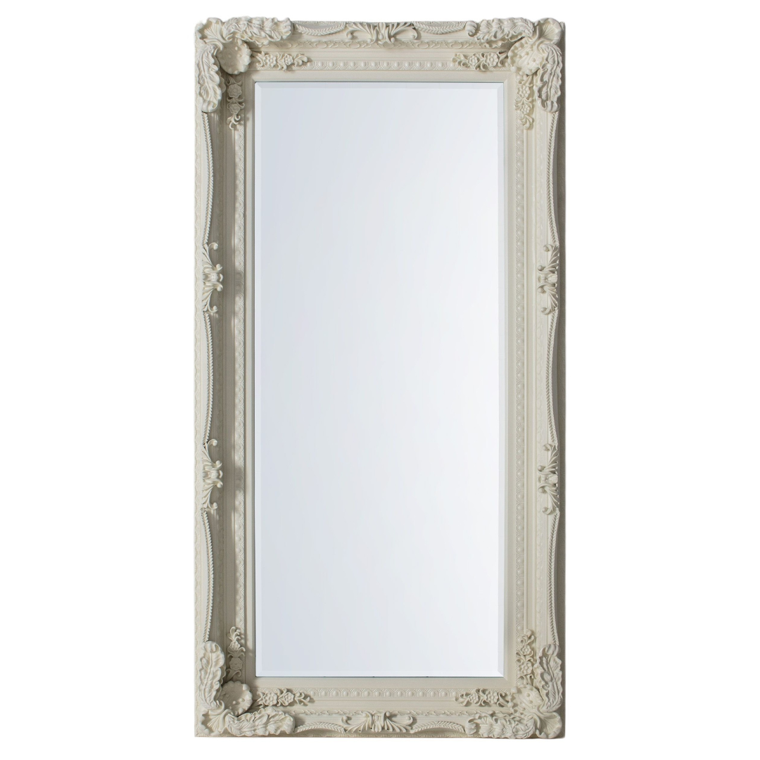 Gloucester Carved Floor Mirror in Cream