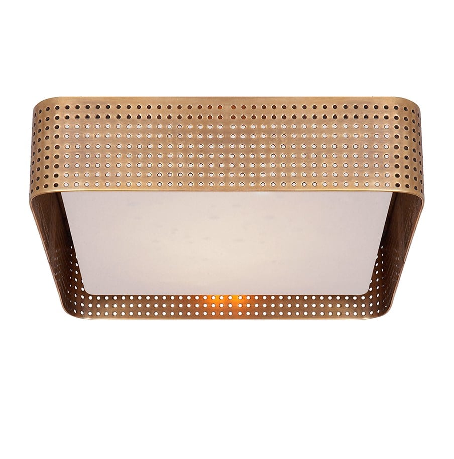 Precision Large Square Flush Mount | Antique Brass