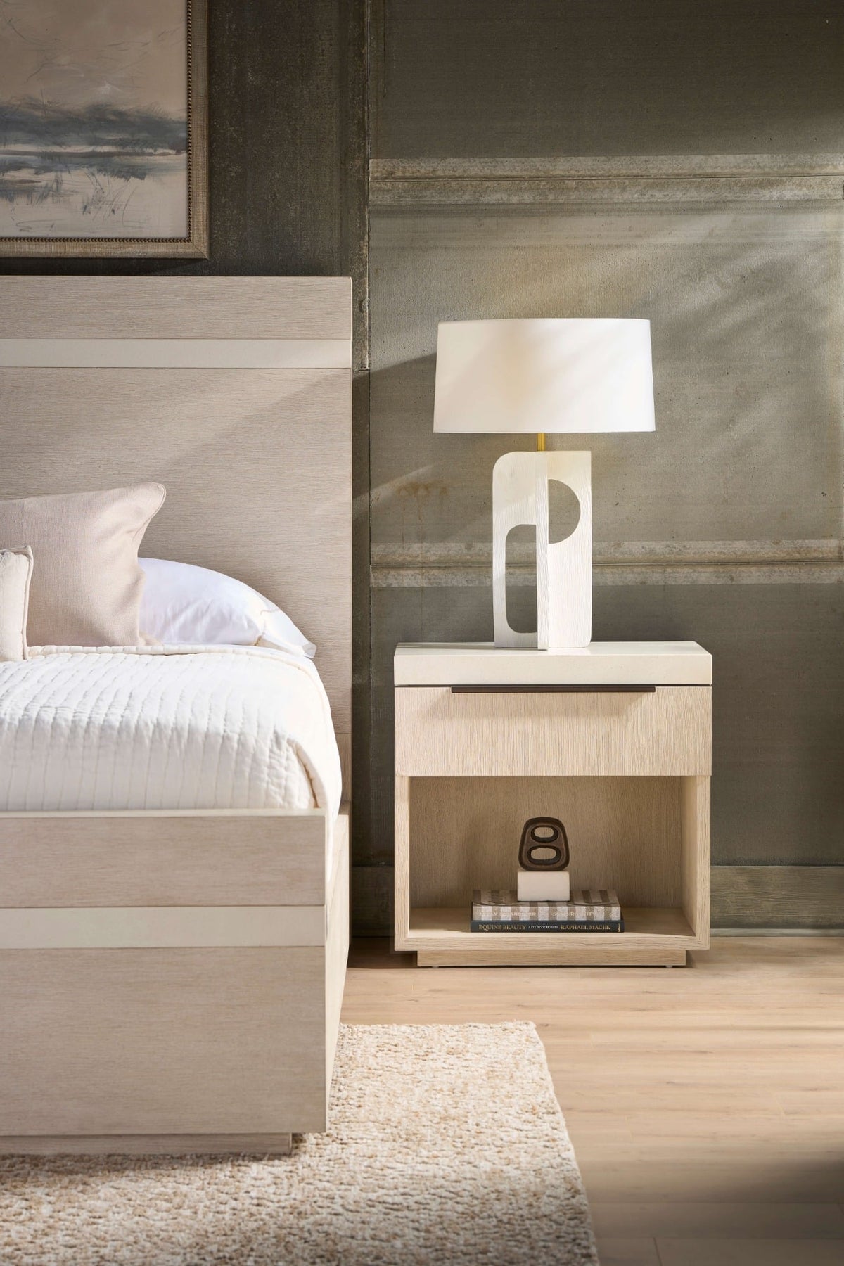 Quartz Open Shelf Bedside Table