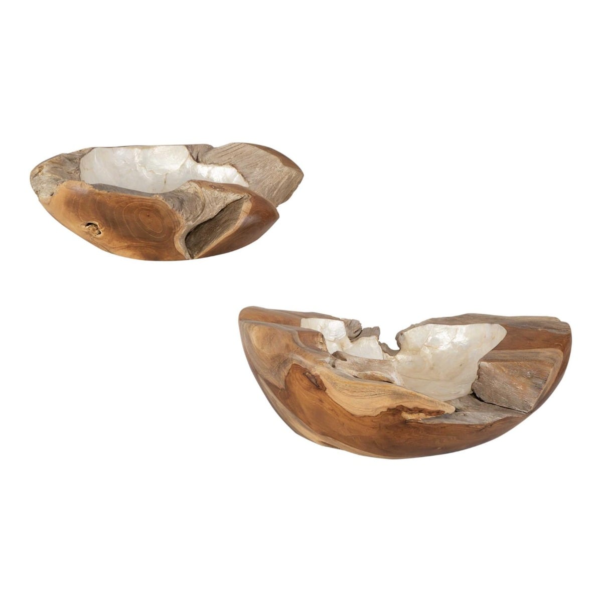 Pearl Basin, Wooden Bowls Set of 2