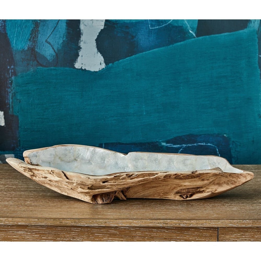 Pearl Forest Bowl in Blue Capiz