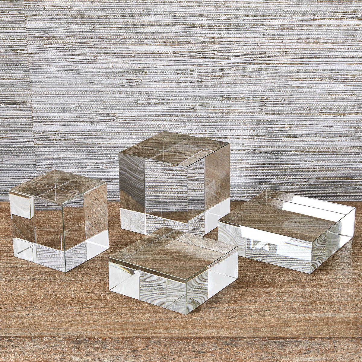 Cube Risers/Sculptures, Set of 2- Crystal