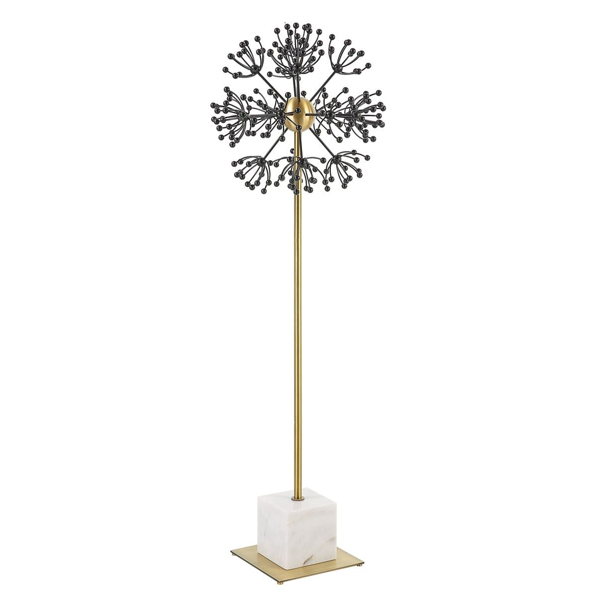 Contemporary Dandelion Sculpture in Black Metal