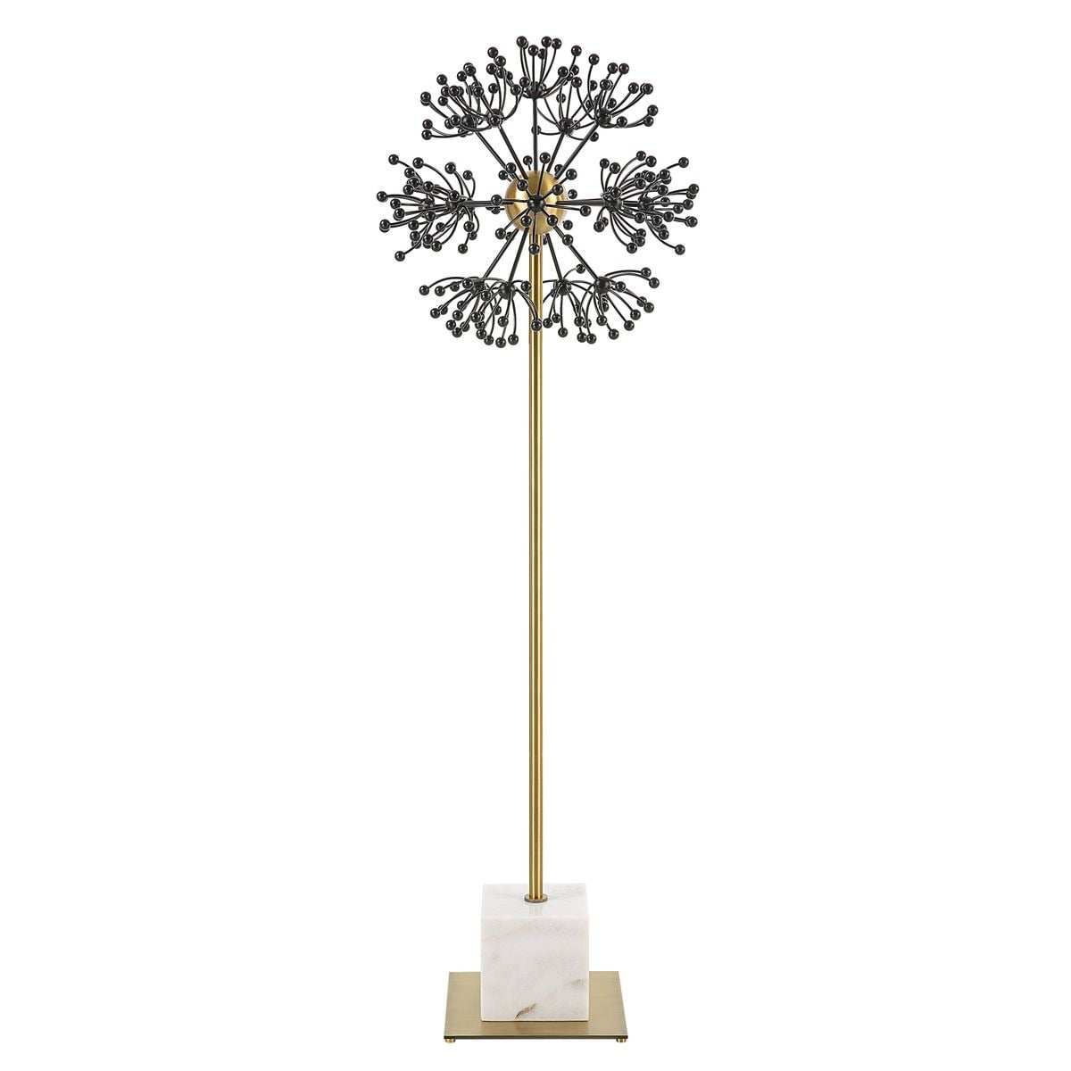 Contemporary Dandelion Sculpture in Black Metal