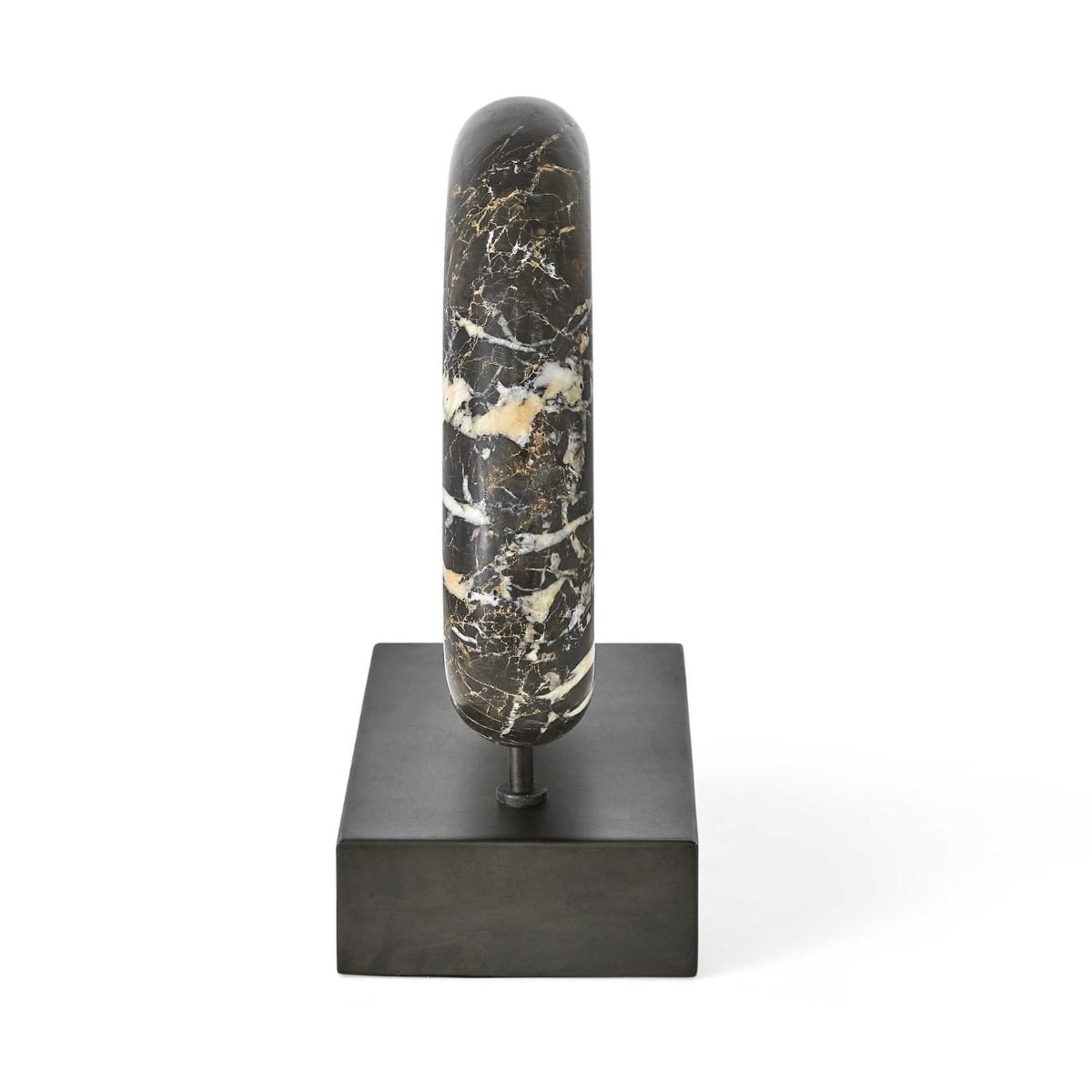 Modern Tunnel Vision Sculpture in Black Marble