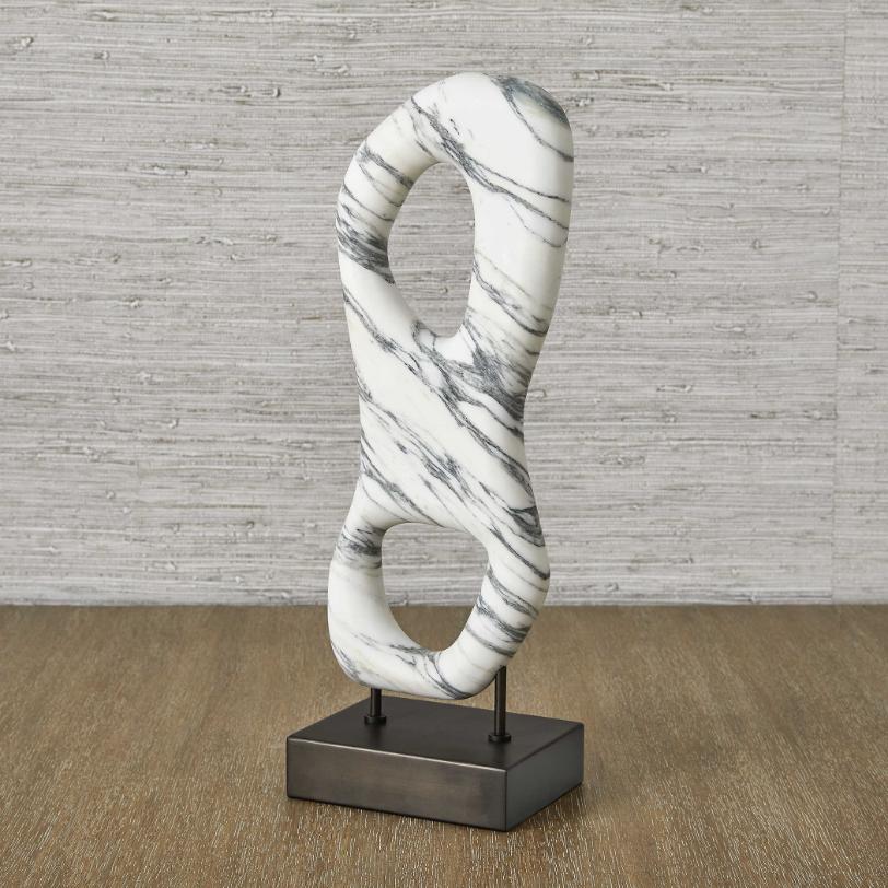Double Vision Black & White Marble Sculpture