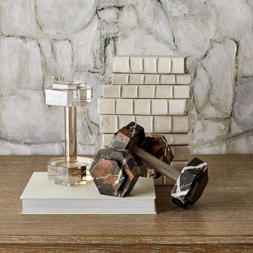 Dumbbell Sculpture in Crystal