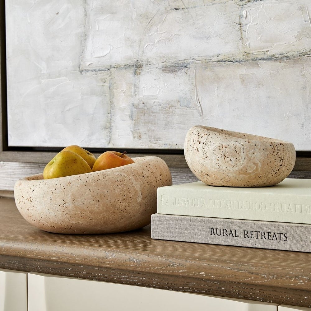 Swaddle Bowls in Travertine Set of 2