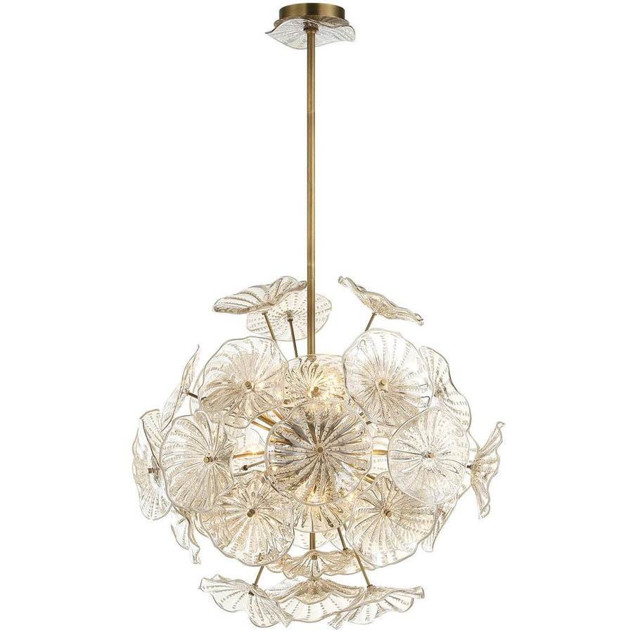 Champagne Lily Pads 9 Light Pendant