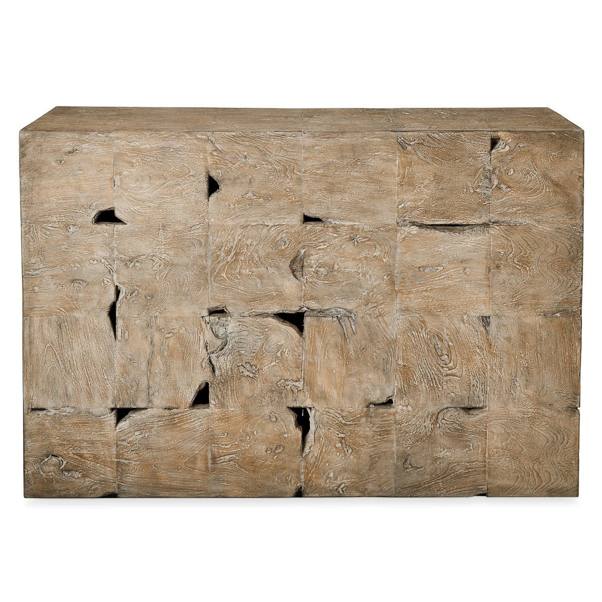 Teak Tac Toe Console Table - Light