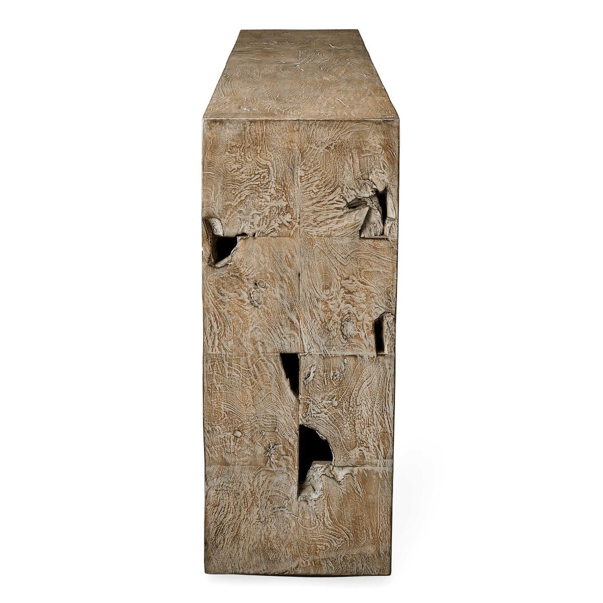 Teak Tac Toe Console Table - Light