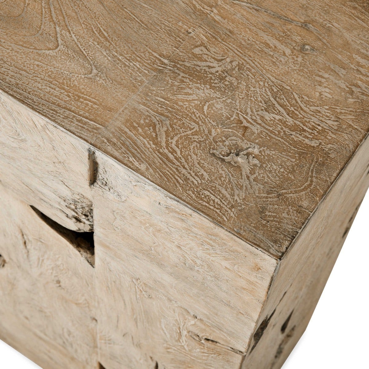 Teak Tac Toe Console Table - Light