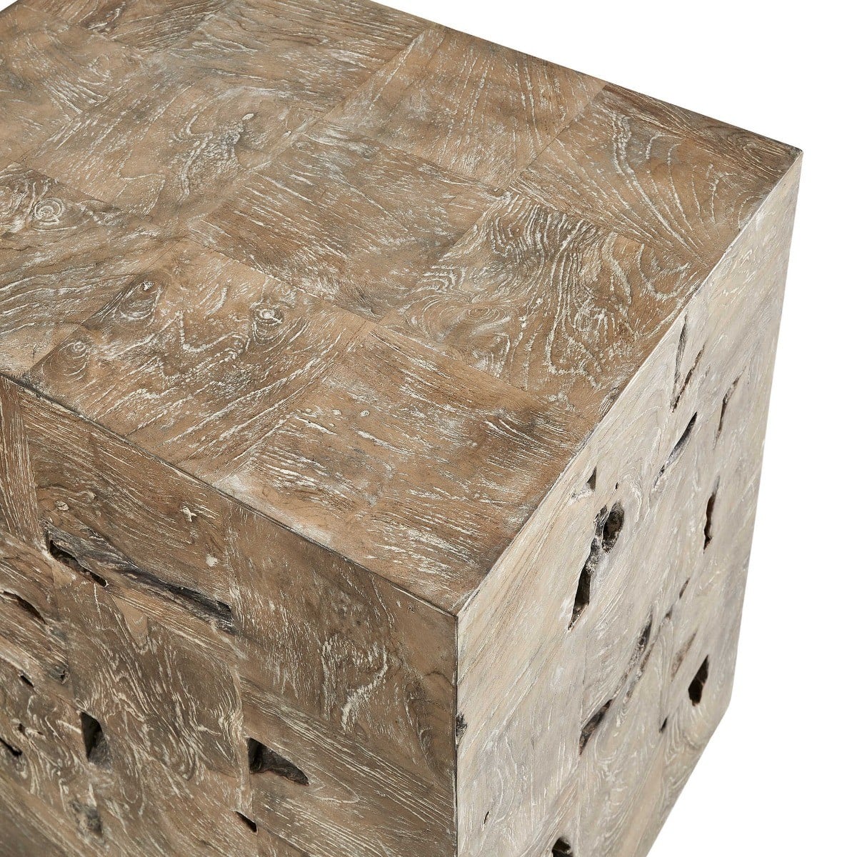 Teak Tac Toe End Table - Light