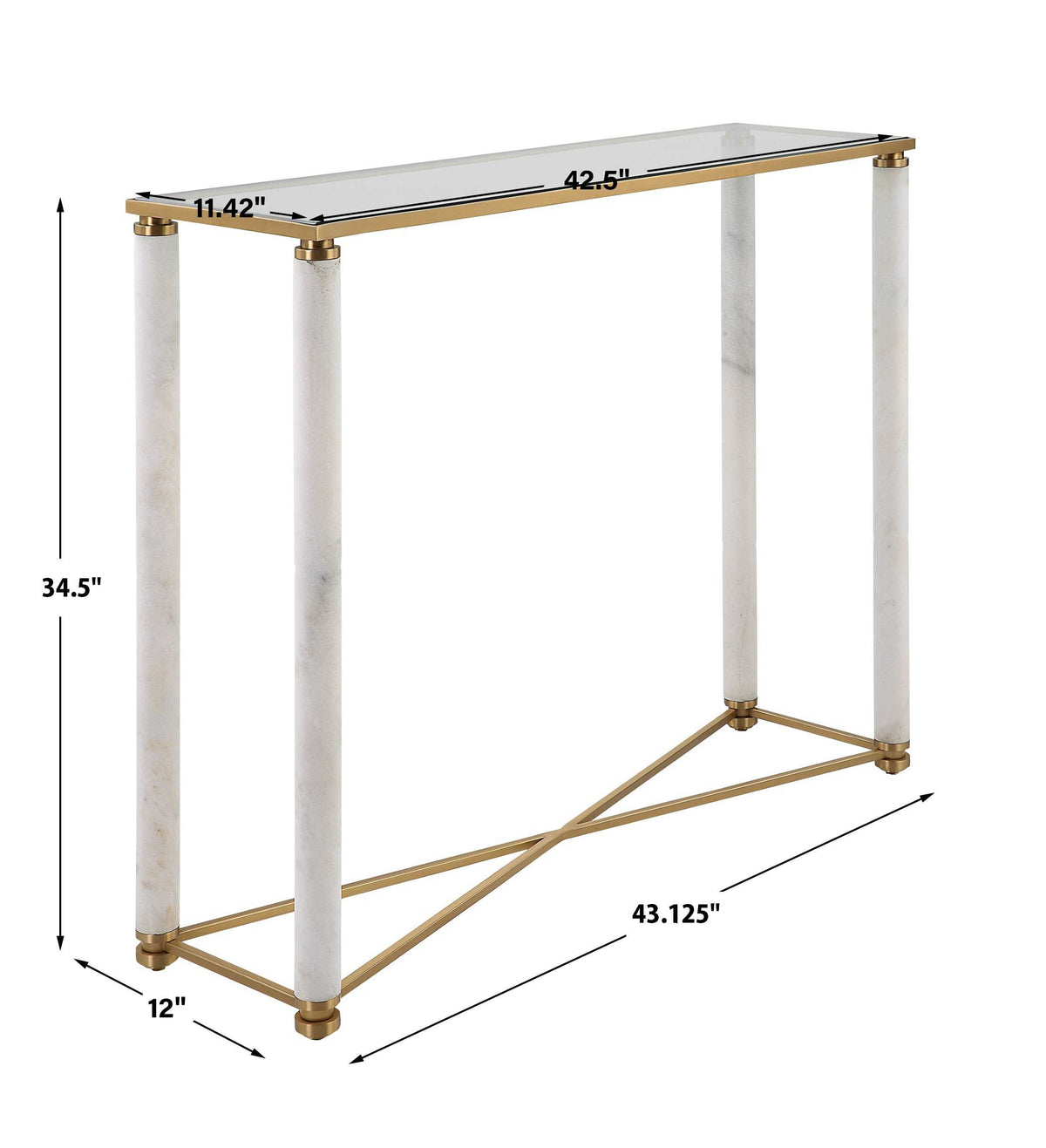 White Pillar Console Table