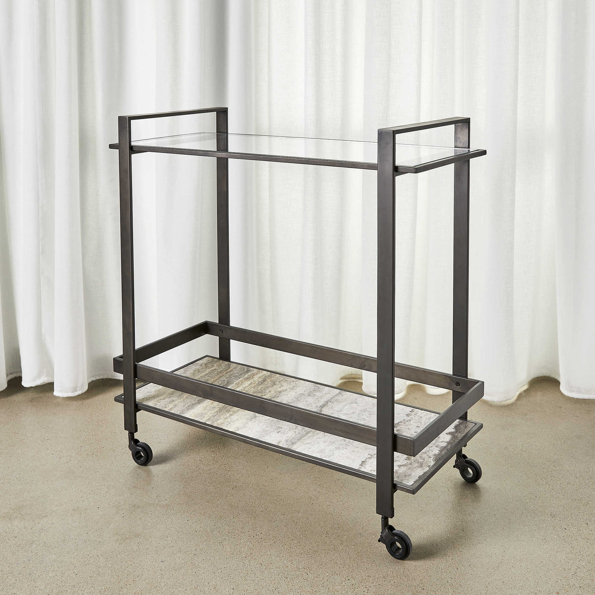 Roll Along Bar Cart - Bronze