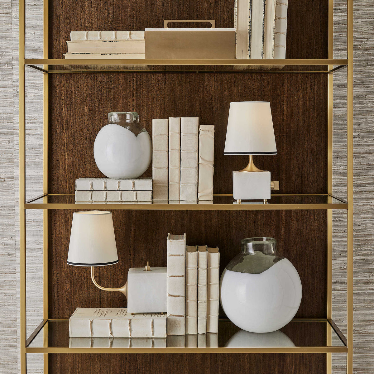 Blockhead Gooseneck Mini Lamp in Satin Brass