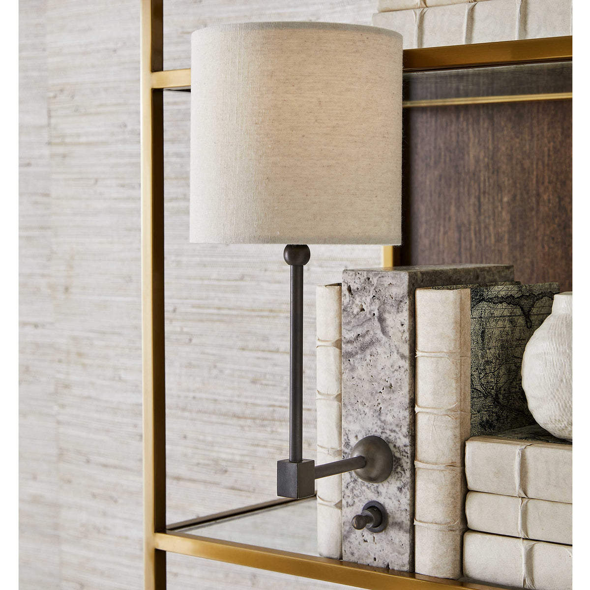 On a Shelf Mini Lamp in Travertine