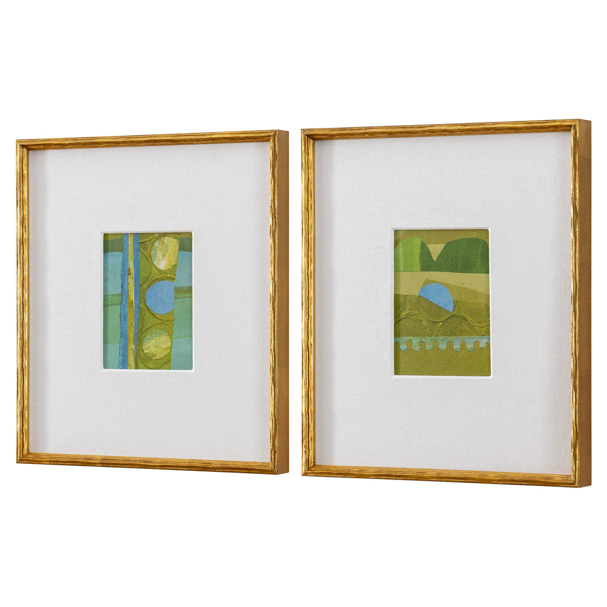 Petite Bijoux Framed Canvases - Lime, S/2