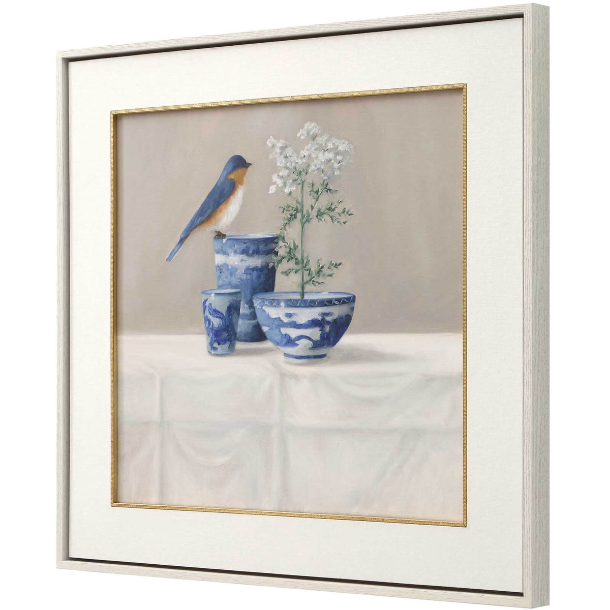 Delft Bird Framed Canvas