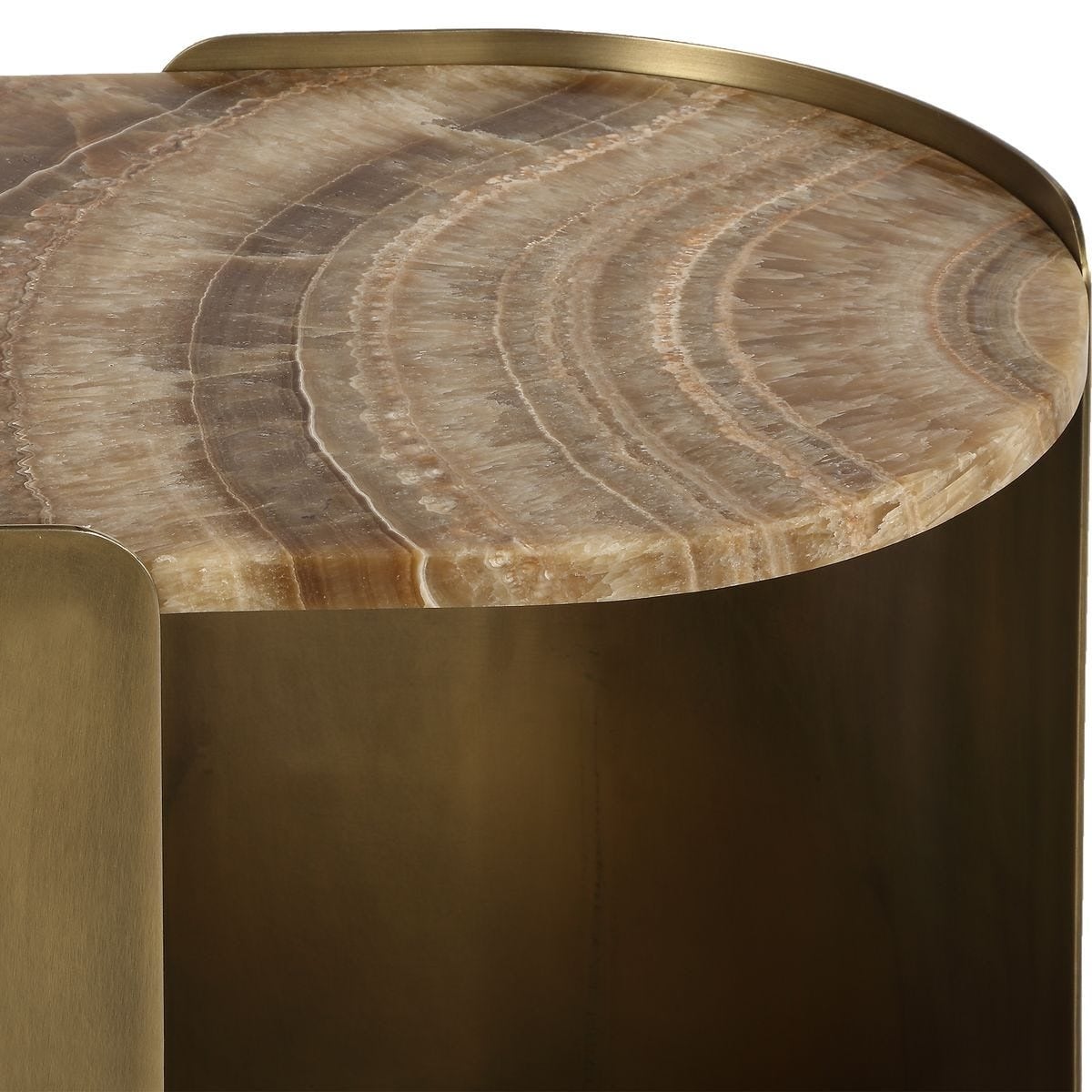 Lozenge Accent Table in Latte Onyx
