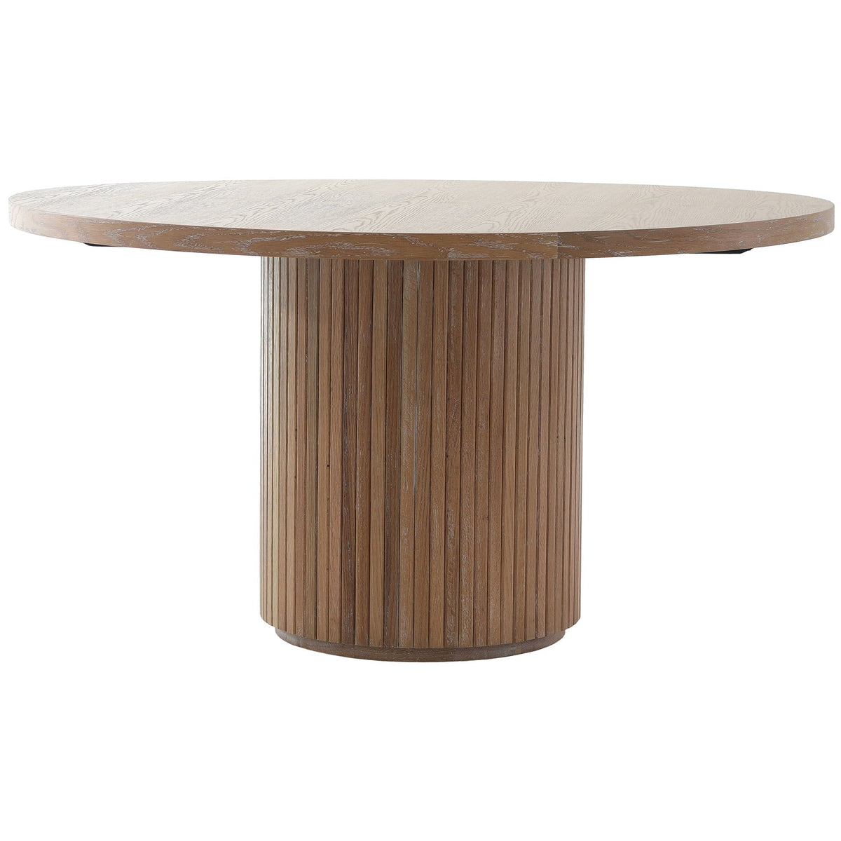 Reeded Round Dining Table in Oak - 140cm