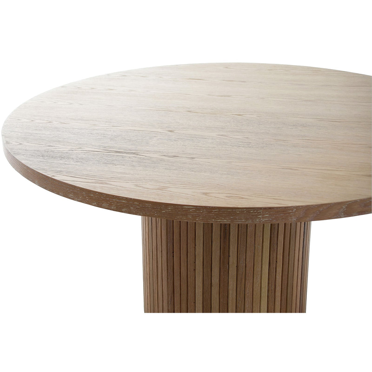 Reeded Round Dining Table in Oak - 140cm