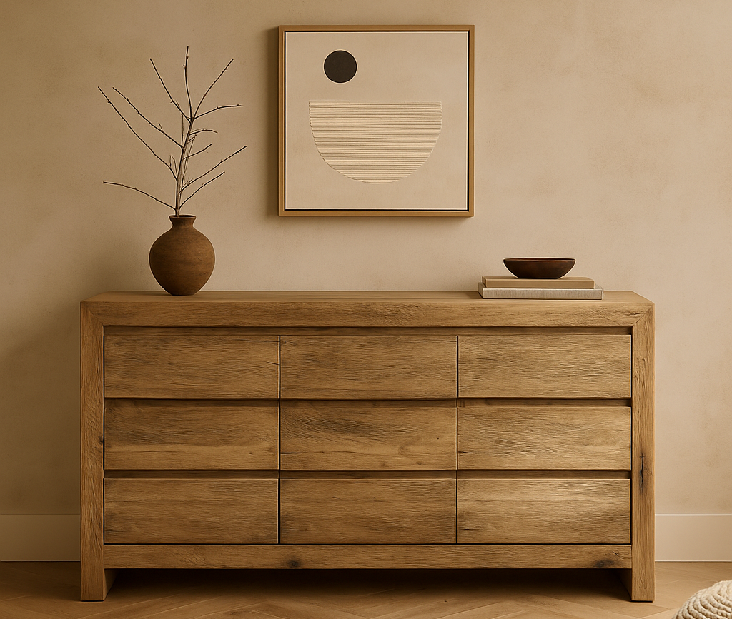 Reclaimed Oak 9 Drawer Chest of Drawers