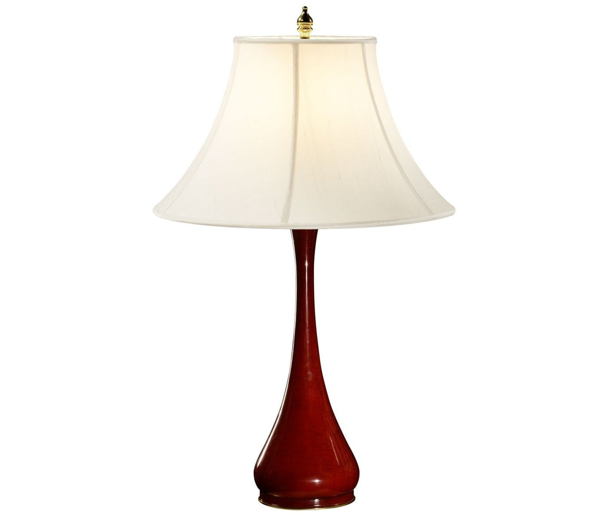Red lacquered table lamp