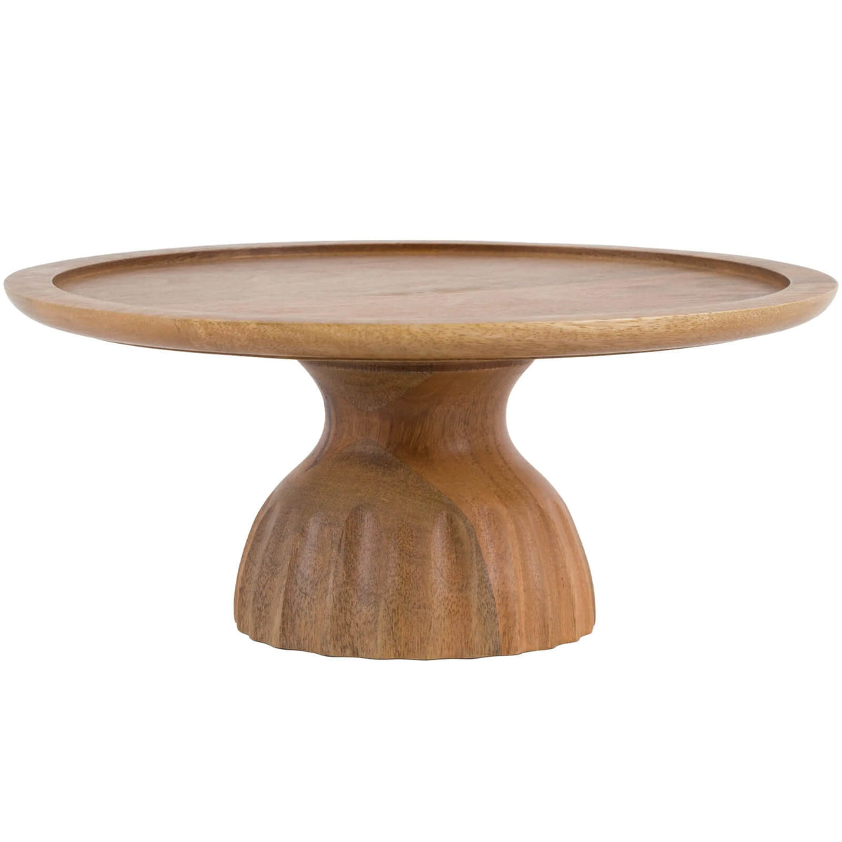 Ridged Mango Wood Cake Stand