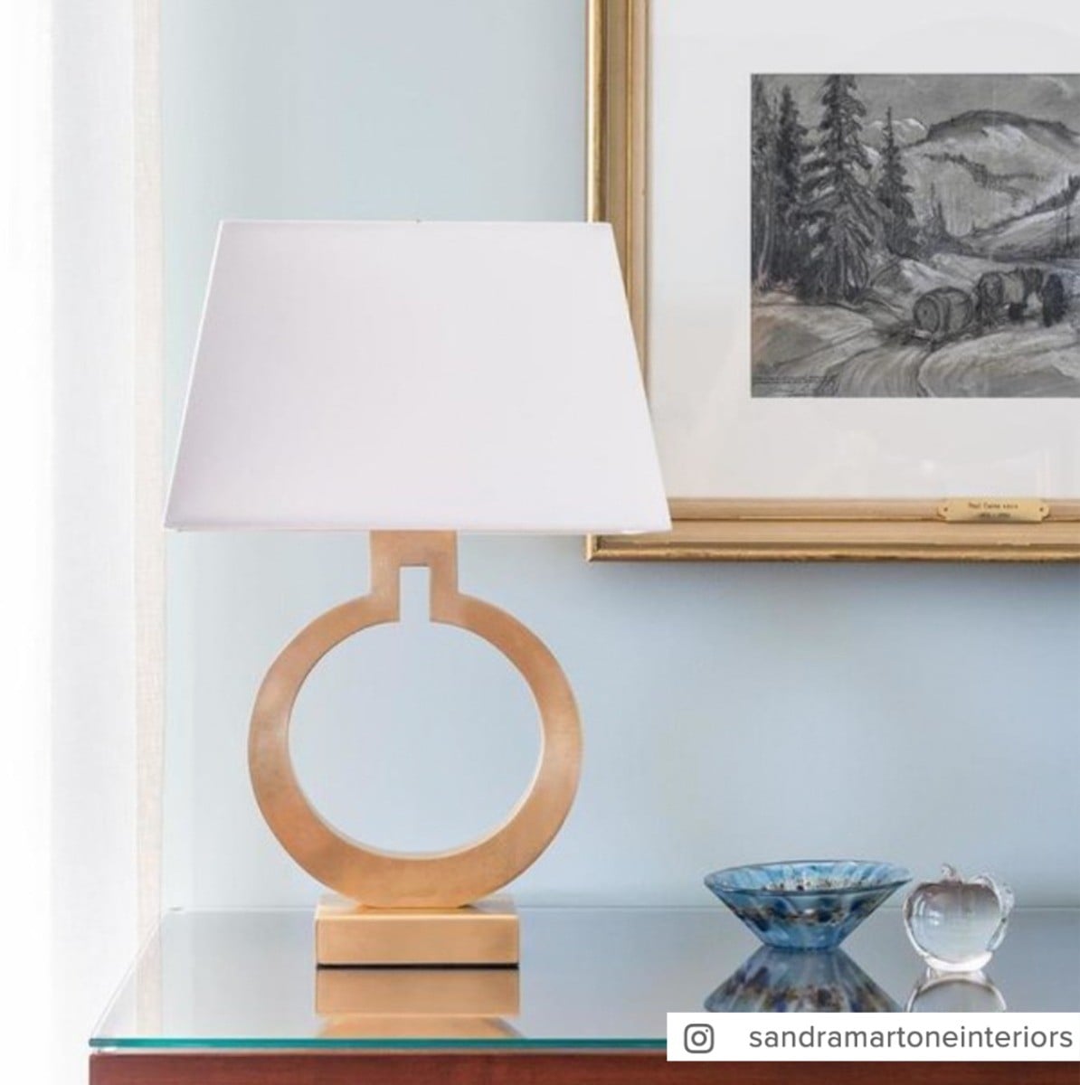 Ring Form Large Table Lamp | Antique Brass