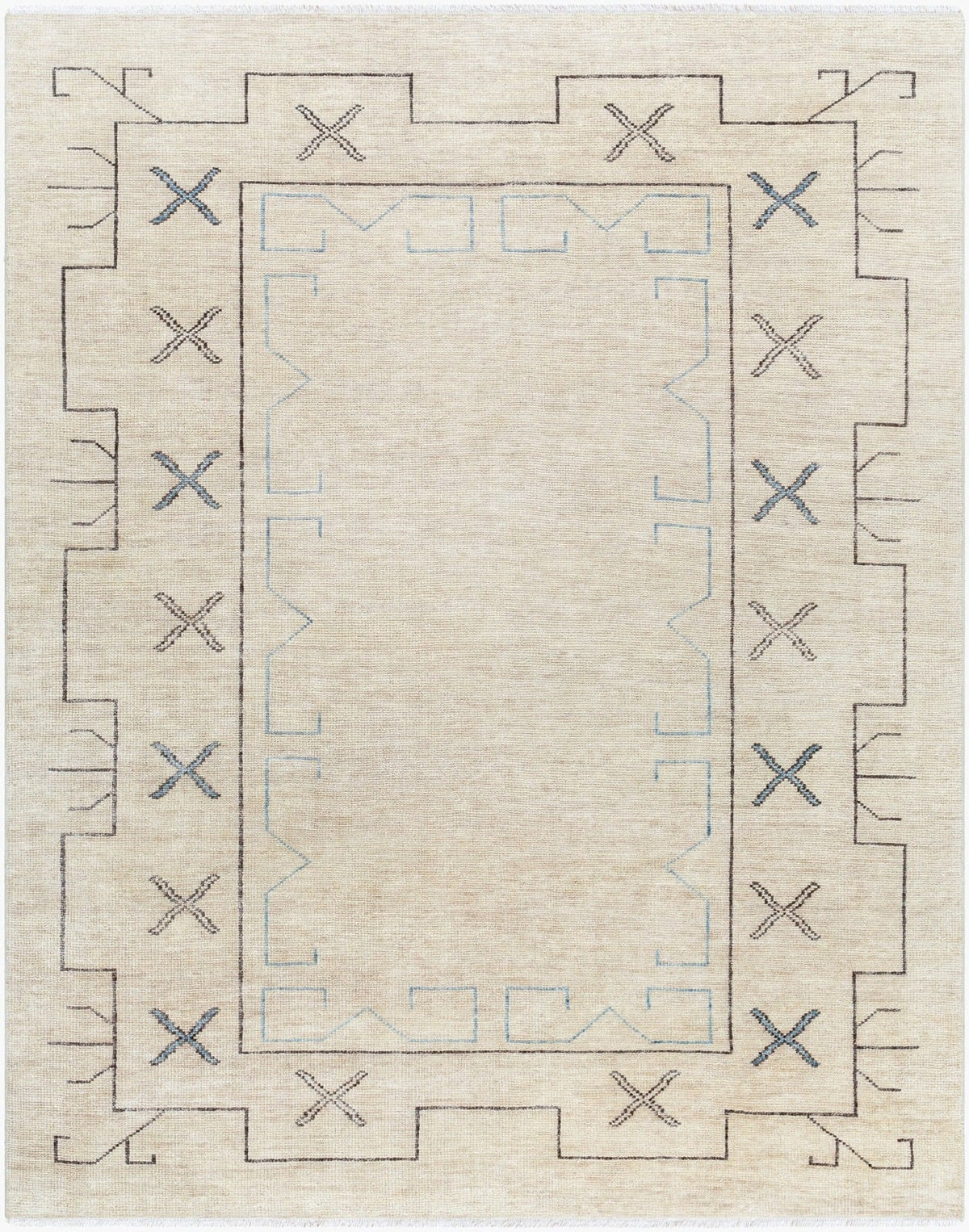 Riviera Hand Knotted Rug in Light Neutral - 305 x 244 cm