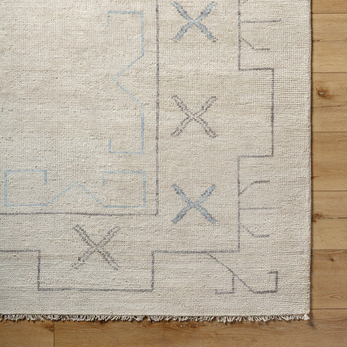 Riviera Hand Knotted Rug in Light Neutral - 274 x 183 cm