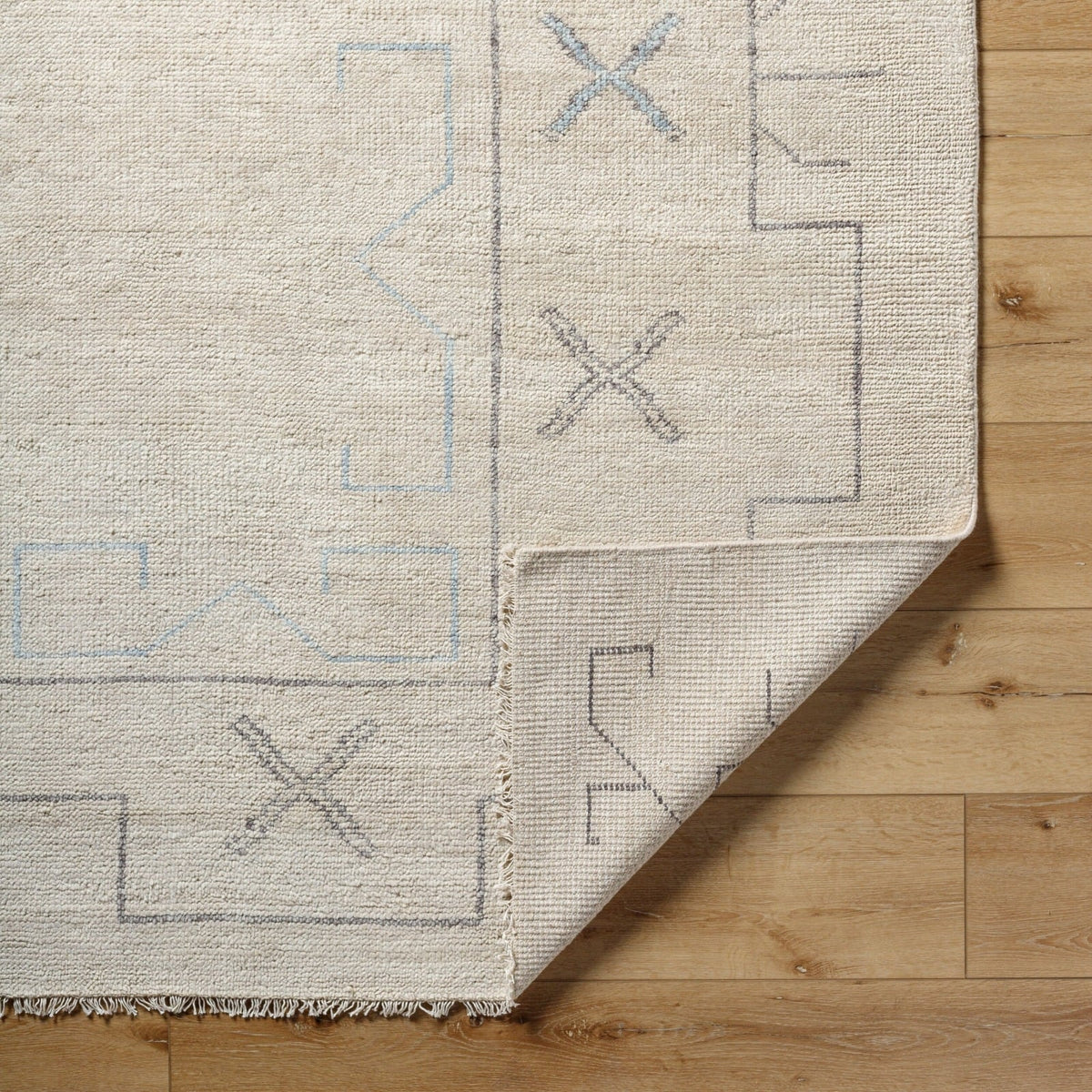 Riviera Hand Knotted Rug in Light Neutral - 274 x 183 cm
