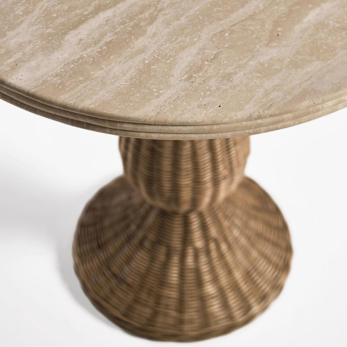 Palm Court Round Travertine Side Table