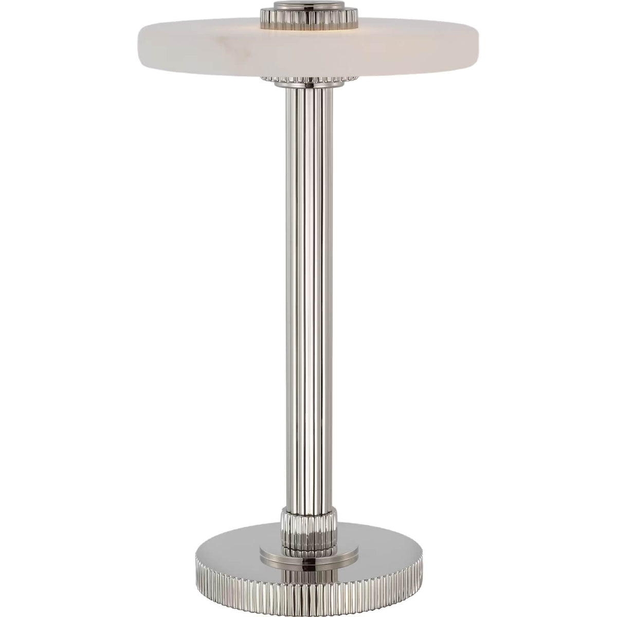 Aran 9" Rechargeable Accent Lamp in Polished Nickel and Alabaster