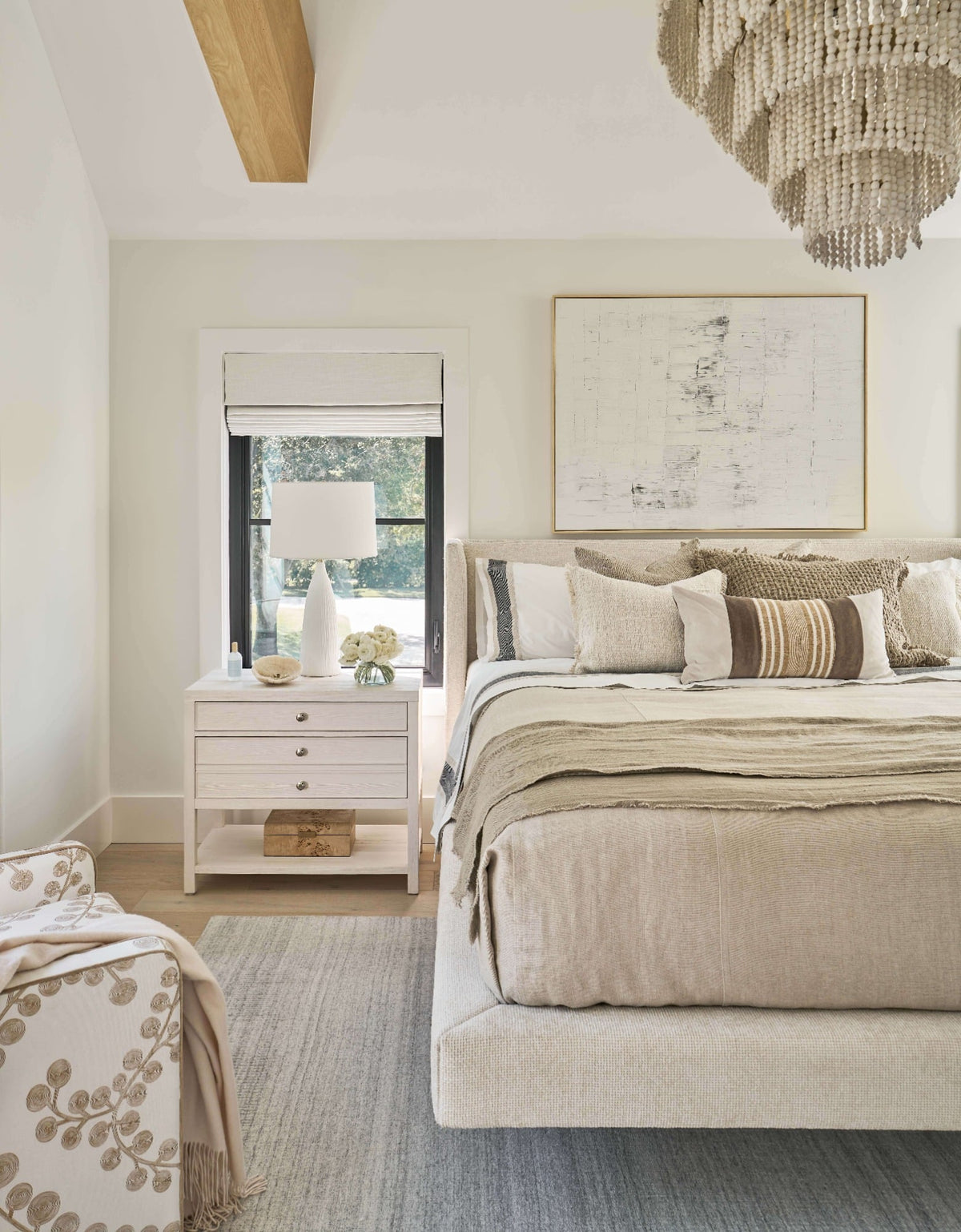 Saugatuck Bedside Table in White Sand