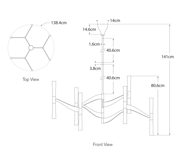 Brenta Grande Chandelier | Bronze