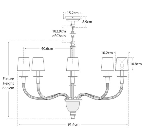 Vivian Large One-Tier Chandelier | Polished Nickel