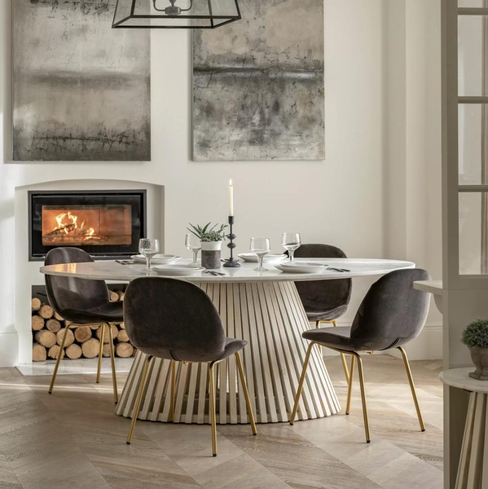 Pickett Marble Oval Dining Table - 200cm