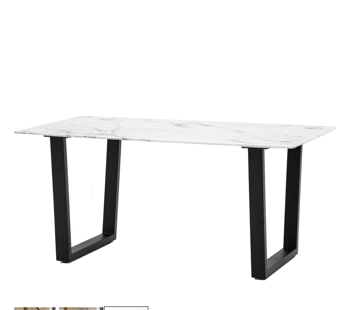 Enzo Dining Table White Marble Effect - 160cm