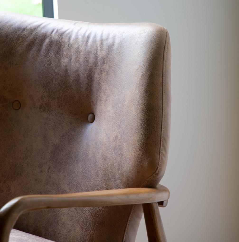 Olska Armchair Brown Leather