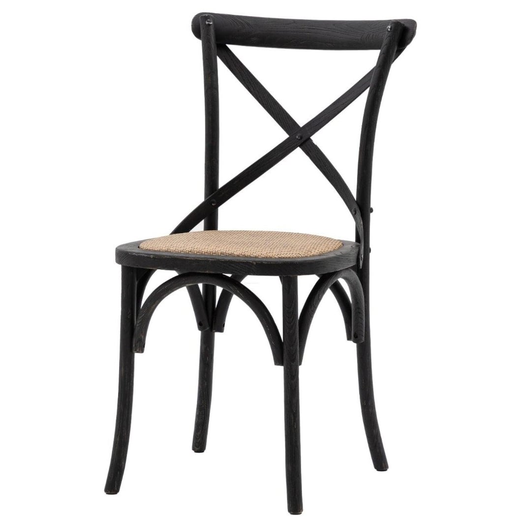 Barista Chair in Black Rattan - Set of 2