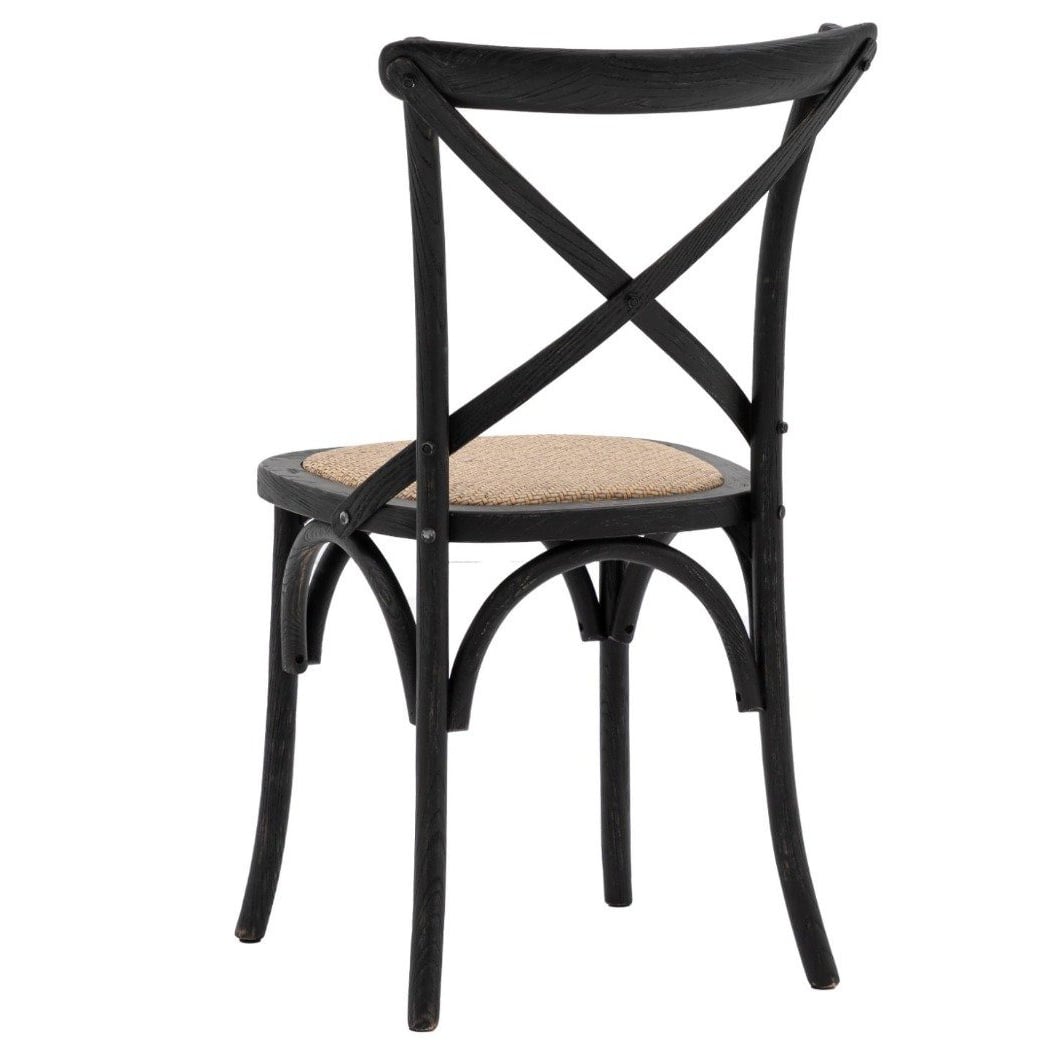 Barista Chair in Black Rattan - Set of 2