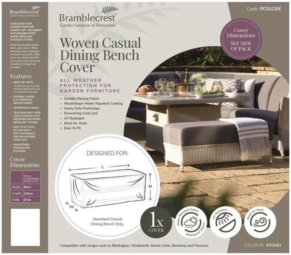 Cover for Outdoor Casual Dining bench